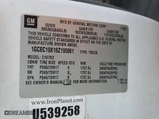 2008 Chevrolet Silverado 1500 Work Truck with VIN 1GCEC19X18Z195861, listed as a Copart auction lot 42697685 with 113,782 mi miles and Salvage Title. Bid and sale history available at carsss.com. Image 12.