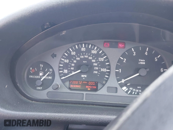 1998 BMW 3 Series 328is with VIN WBABG1329WET06968, listed as a IAAI auction lot 41656215 with 270,000 mi miles. Bid and sale history available at carsss.com. Image 7.