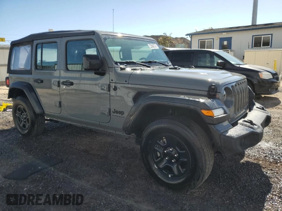 2023 Jeep Wrangler Sport with VIN 1C4HJXDG9PW699538, listed as a Copart auction lot 44275595 with 23,331 mi miles and Clean Title. Bid and sale history available at DreamBid. Image 4.