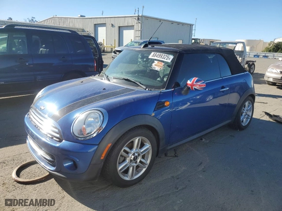 2013 MINI Cooper Convertible with VIN WMWZN3C55DT568375, listed as a Copart auction lot 88499325 with 78,360 mi miles and Salvage Title. Bid and sale history available at carsss.com. Image 1.