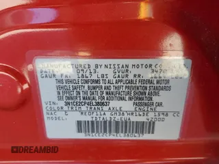 2014 Nissan Note S with VIN 3N1CE2CP4EL380637, listed as a Copart auction lot 49869185 with 139,269 mi miles and Salvage Title. Bid and sale history available at DreamBid. Image 14.