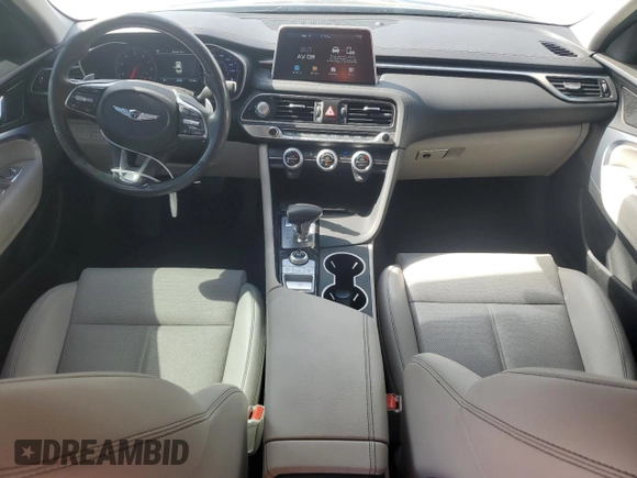 2020 Genesis G70 2.0T with VIN KMTG64LA4LU056255, listed as a Copart auction lot 49389505 with 71,720 mi miles and Non repairable. Bid and sale history available at DreamBid. Image 8.
