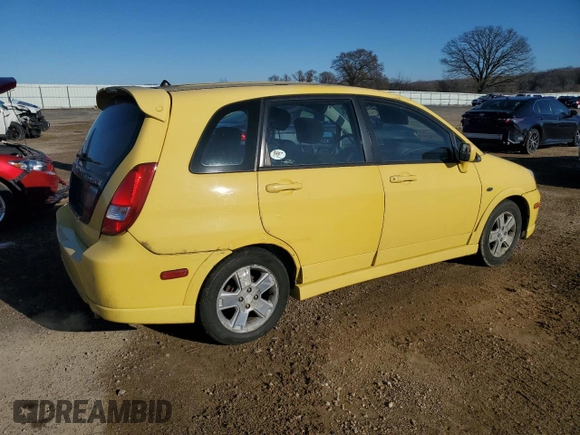 2003 Suzuki Aerio SX with VIN JS2RD41H635200160, listed as a Copart auction lot 86822934 with 111,721 mi miles and Non Repairable. Bid and sale history available at DreamBid. Image 3.