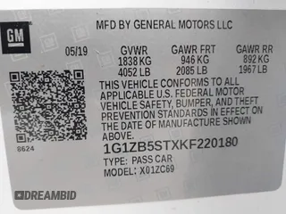 2019 Chevrolet Malibu LS with VIN 1G1ZB5STXKF220180, listed as a IAAI auction lot 42067383 with 128,325 mi miles and . Bid and sale history available at DreamBid. Image 9.