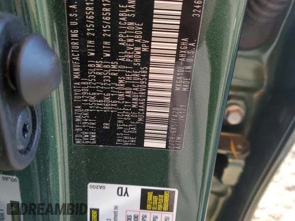 2024 Toyota Corolla Cross LE with VIN 7MUCAAAG1RV095485, listed as a Copart auction lot 54588355 with 4,210 mi miles and Salvage title. Bid and sale history available at DreamBid. Image 13.