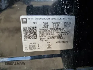 2019 Chevrolet Equinox LS z VIN 3GNAXHEV7KL320951, wystawiony jako Copart lot #50371635 z przebiegiem 78 849 mil mil oraz Czysty tytuł • Clean title. Historia ofert i sprzedaży dostępna na DreamBid. Obrazek 15.