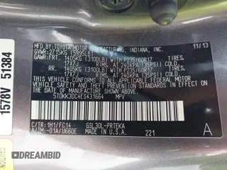 2014 Toyota Sienna LE AAS with VIN 5TDKK3DC4ES431664, listed as a IAAI auction lot 42081429 with 208,505 mi miles and . Bid and sale history available at carsss.com. Image 9.