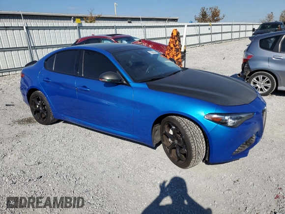 2019 Alfa Romeo Giulia Ti Sport with VIN ZARFANBN8K7608491, listed as a Copart auction lot 76280034 with 46,453 mi miles and Salvage Title. Bid and sale history available at carsss.com. Image 4.