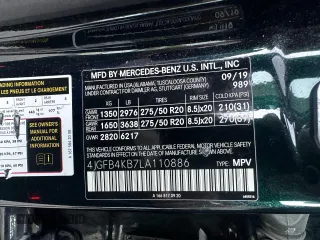 2020 Mercedes-Benz GLE 350 with VIN 4JGFB4KB7LA110886, listed as a Copart auction lot 60908345 with 83,289 mi miles and Clean title. Bid and sale history available at DreamBid. Image 10.
