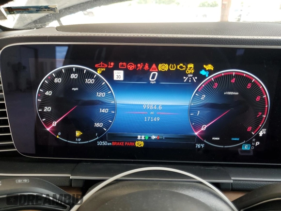 2024 Mercedes-Benz GLE 450 with VIN 4JGFB5KB1RB182563, listed as a Copart auction lot 52348585 with 17,149 mi miles and Salvage title. Bid and sale history available at DreamBid. Image 9.