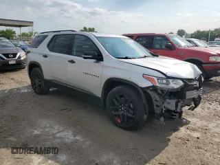 2020 Chevrolet Traverse Premier z VIN 1GNERKKW3LJ291107, wystawiony jako Copart lot #56363315 z przebiegiem 74 464 mil mil oraz Szkoda całkowita • Salvage title. Historia ofert i sprzedaży dostępna na DreamBid. Obrazek 4.