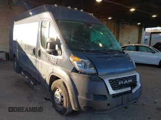 2019 Ram ProMaster Cargo with VIN 3C6URVJG5KE563997, listed as a IAAI auction lot 41330703 with 77,836 mi miles. Bid and sale history available at carsss.com. Image 1.
