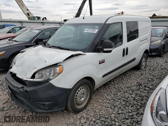 2019 Ram ProMaster City Cargo Tradesman with VIN ZFBHRFABXK6N78511, listed as a Copart auction lot 44315265 with 164,726 mi miles and Salvage Title. Bid and sale history available at carsss.com. Image 1.