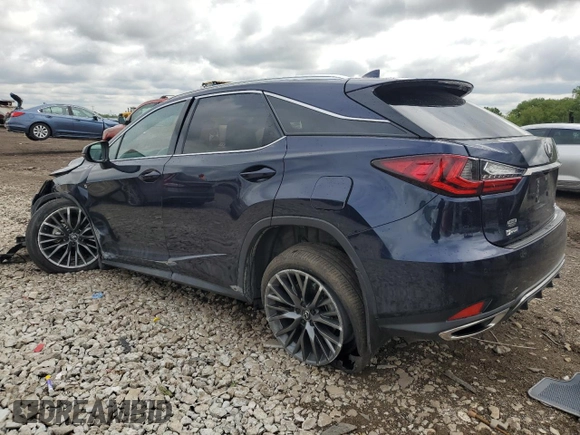 2021 Lexus RX 350 F Sport with VIN 2T2SZMDA1MC296579, listed as a Copart auction lot 57961715 with 40,336 mi miles and Salvage title. Bid and sale history available at DreamBid. Image 2.