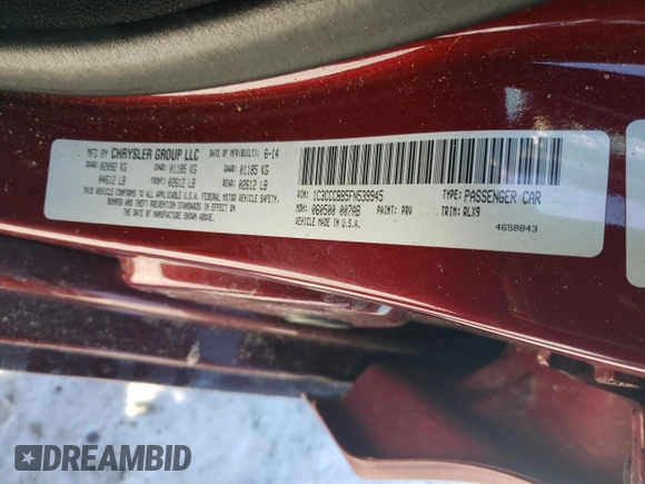 2015 Chrysler 200 S with VIN 1C3CCCBB5FN539945, listed as a Copart auction lot 50671765 with 110,253 mi miles and Clean Title. Bid and sale history available at carsss.com. Image 14.