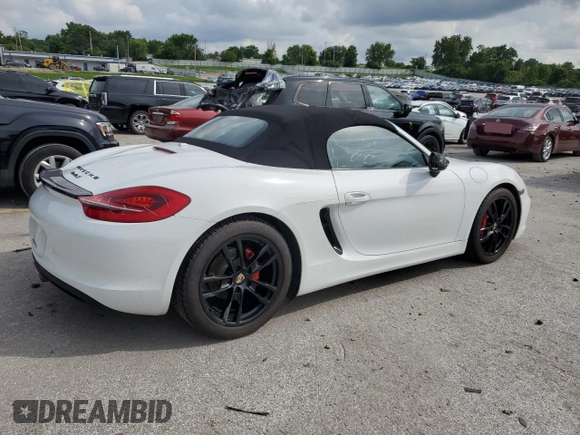 2014 Porsche Boxster S with VIN WP0CB2A85ES140936, listed as a Copart auction lot 60685185 with 64,359 mi miles and Salvage title. Bid and sale history available at DreamBid. Image 3.