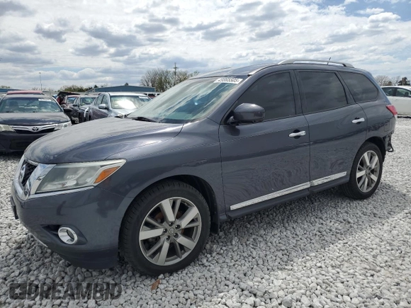 2013 Nissan Pathfinder SL with VIN 5N1AR2MM7DC666842, listed as a Copart auction lot 49865505 with 125,748 mi miles and Salvage Title. Bid and sale history available at carsss.com. Image 1.