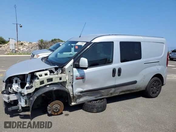 2019 Ram ProMaster City Cargo Tradesman SLT with VIN ZFBHRFBB5K6M28109, listed as a Copart auction lot 57772054 with 45,814 mi miles and Salvage title. Bid and sale history available at DreamBid. Image 1.