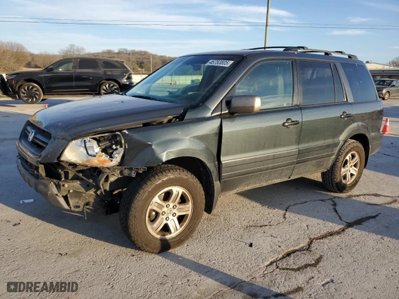 2003 Honda Pilot EX with VIN 2HKYF18643H542127, listed as a Copart auction lot 46753805 with 313,415 mi miles and Salvage Title. Bid and sale history available at carsss.com. Image 1.