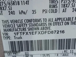 2013 Ford F-150 XL with VIN 1FTFX1EFXDFD87216, listed as a IAAI auction lot 42070988 with 153,676 mi miles. Bid and sale history available at carsss.com. Image 9.