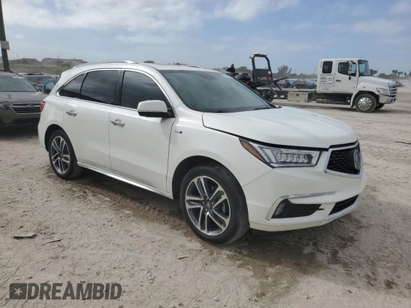 2019 Acura MDX Sport Hybrid w/Advance Pkg with VIN 5J8YD7H71KL000531, listed as a Copart auction lot 84648554 with 0 mi miles and Salvage Title. Bid and sale history available at carsss.com. Image 4.