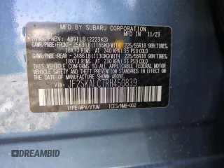 2024 Subaru Forester Limited with VIN JF2SKALC7RH450839, listed as a Copart auction lot 52038015 with 8,821 mi miles and Salvage Title. Bid and sale history available at carsss.com. Image 13.