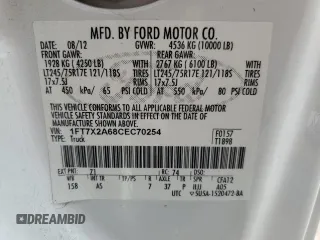 2012 Ford Super Duty F-250 SRW XL with VIN 1FT7X2A68CEC70254, listed as a Copart auction lot 77604414 with 203,004 mi miles and Salvage Title. Bid and sale history available at carsss.com. Image 12.