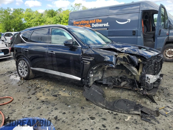2025 Genesis GV80 Standard with VIN KMUHFESB5SU240229, listed as a Copart auction lot 55036385 with 12,740 mi miles and Clean title. Bid and sale history available at DreamBid. Image 4.
