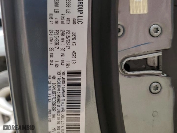 2012 Jeep Compass Latitude with VIN 1C4NJDEB7CD590392, listed as a Copart auction lot 44417345 with 123,786 mi miles and Salvage Title. Bid and sale history available at carsss.com. Image 14.