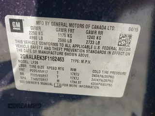 2015 Chevrolet Equinox LS with VIN 2GNALAEK3F1162463, listed as a IAAI auction lot 41299412 with 39,599 mi miles and . Bid and sale history available at DreamBid. Image 9.