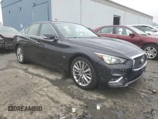 2018 Infiniti Q50 Luxe with VIN JN1EV7AR5JM442833, listed as a Copart auction lot 56628175 with 92,127 mi miles and Salvage title. Bid and sale history available at DreamBid. Image 4.