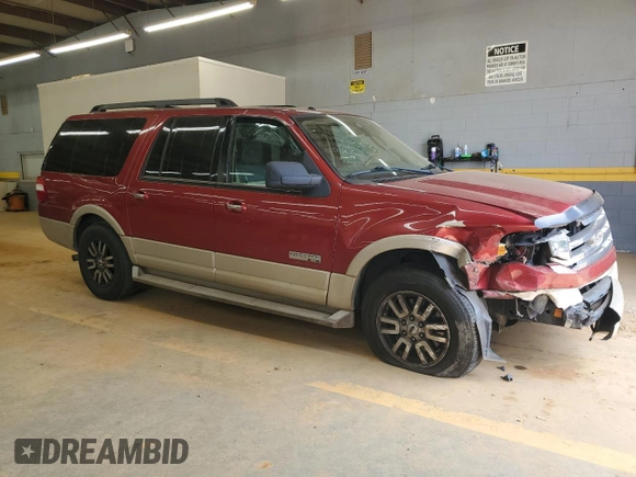 2007 Ford Expedition Max Eddie Bauer z VIN 1FMFK175X7LA18795, wystawiony jako Copart lot #54009945 z przebiegiem 230 646 mil mil oraz Szkoda całkowita • Salvage title. Historia ofert i sprzedaży dostępna na DreamBid. Obrazek 4.