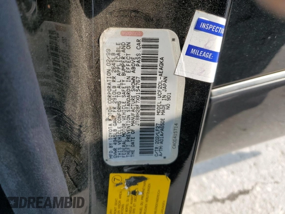 1999 Lexus LS 400 z VIN JT8BH28F7X0154767, wystawiony jako Copart lot #59838805 z przebiegiem 205 710 mil mil oraz Szkoda całkowita • Salvage title. Historia ofert i sprzedaży dostępna na DreamBid. Obrazek 12.