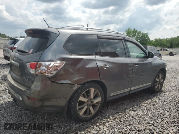 2015 Nissan Pathfinder SV with VIN 5N1AR2MM8FC654587, listed as a Copart auction lot 55139465 with 102,397 mi miles and Salvage Title. Bid and sale history available at carsss.com. Image 3.