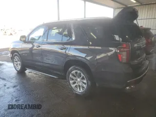 2023 Chevrolet Tahoe Premier with VIN 1GNSKSKD4PR458118, listed as a Copart auction lot 47948625 with 21,688 mi miles and Clean title. Bid and sale history available at DreamBid. Image 2.