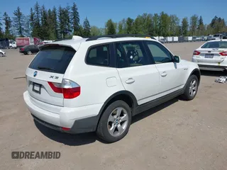 2007 BMW X3 3.0si with VIN WBXPC93497WF26827, listed as a IAAI auction lot 42130088 with 160,852 mi miles. Bid and sale history available at carsss.com. Image 4.