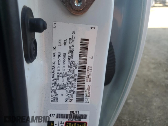 2015 Toyota Tundra 2WD SR with VIN 5TFTY5F11FX008739, listed as a Copart auction lot 83917744 with 180,732 mi miles and Salvage Title. Bid and sale history available at carsss.com. Image 12.