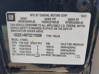 2002 Chevrolet Silverado 1500 Commercial with VIN 1GCEC14W72Z175006, listed as a IAAI auction lot 42277369 with 102,125 mi miles and . Bid and sale history available at DreamBid. Image 9.