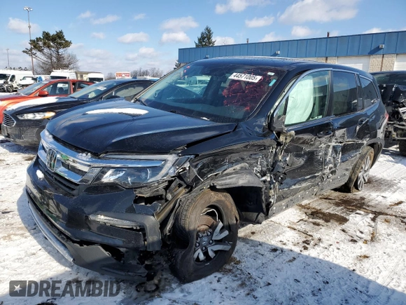 2021 Honda Pilot EX-L with VIN 5FNYF6H53MB102839, listed as a Copart auction lot 44571005 with 157,614 mi miles and Non Repairable. Bid and sale history available at DreamBid. Image 1.