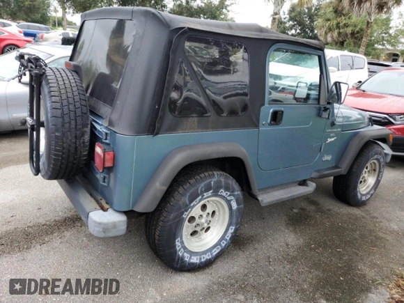 1998 Jeep Wrangler Sport with VIN 1J4FY19S9WP782841, listed as a Copart auction lot 75063524 with 0 mi miles and Non Repairable. Bid and sale history available at carsss.com. Image 3.