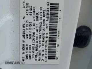 2015 Acura TLX Technology z VIN 19UUB2F59FA018902, wystawiony jako Copart lot #58741355 z przebiegiem 91 266 mil mil oraz Szkoda całkowita • Salvage title. Historia ofert i sprzedaży dostępna na DreamBid. Obrazek 12.