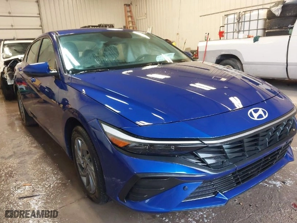 2024 Hyundai Elantra Hybrid Blue with VIN KMHLM4DJXRU106789, listed as a IAAI auction lot 41645526 with 11,284 mi miles. Bid and sale history available at carsss.com. Image 1.