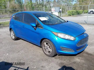 2017 Ford Fiesta SE with VIN 3FADP4EJ1HM121592, listed as a IAAI auction lot 41897292 with 153,108 mi miles. Bid and sale history available at carsss.com. Image 1.