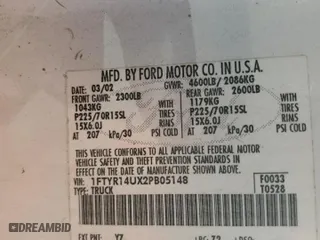 2002 Ford Ranger XL with VIN 1FTYR14UX2PB05148, listed as a Copart auction lot 44085475 with 193,086 mi miles and Clean Title. Bid and sale history available at carsss.com. Image 12.
