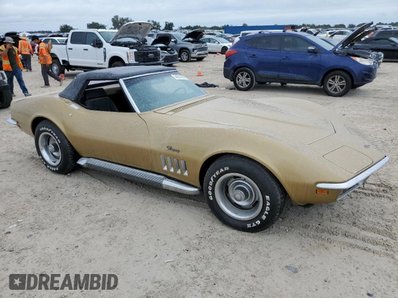 1969 Chevrolet Corvette z VIN 194679S706745, wystawiony jako Copart lot #74731214 z przebiegiem 46 994 mil mil oraz Szkoda całkowita • Salvage title. Historia ofert i sprzedaży dostępna na DreamBid. Obrazek 4.