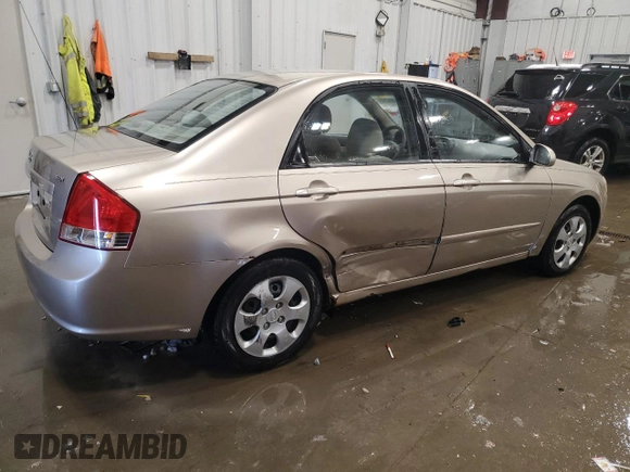 2008 Kia Spectra SX with VIN KNAFE121385562817, listed as a Copart auction lot 45469265 with 135,917 mi miles and Non Repairable. Bid and sale history available at carsss.com. Image 3.