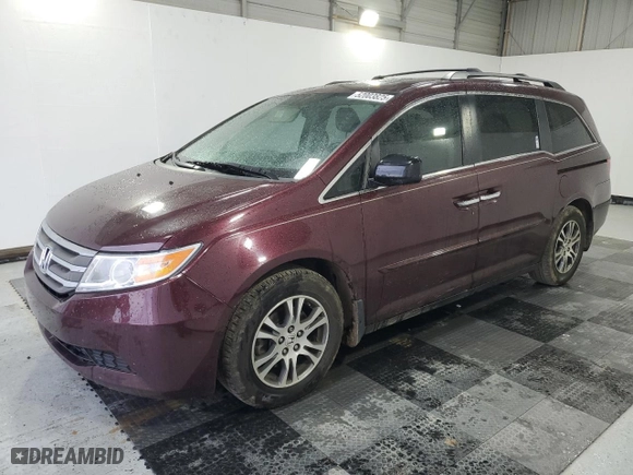 2013 Honda Odyssey EX-L with VIN 5FNRL5H63DB048622, listed as a Copart auction lot 52003825 with 75,113 mi miles and Salvage Title. Bid and sale history available at carsss.com. Image 1.