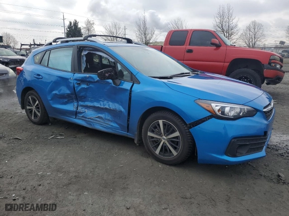 2022 Subaru Impreza Premium with VIN 4S3GTAD61N3708015, listed as a Copart auction lot 44460565 with 22,262 mi miles and Salvage Title. Bid and sale history available at carsss.com. Image 4.