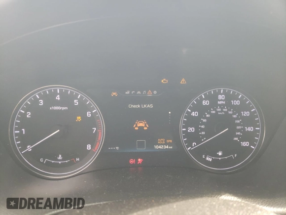 2017 Genesis G80 3.8L with VIN KMHGN4JE8HU172472, listed as a Copart auction lot 70010094 with 104,234 mi miles and Salvage Title. Bid and sale history available at carsss.com. Image 9.