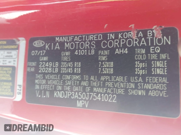 2018 Kia Soul + with VIN KNDJP3A50J7541022, listed as a IAAI auction lot 41918871 with 109,126 mi miles. Bid and sale history available at carsss.com. Image 9.